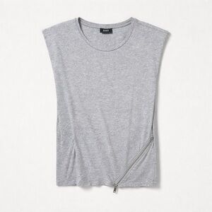 DKNY Heather Gray Muscle Tee with Side Zipper